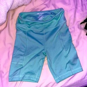 teal workout shorts
